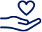 Icon of a stylized heart over an outstretched hand, representing the patient support program